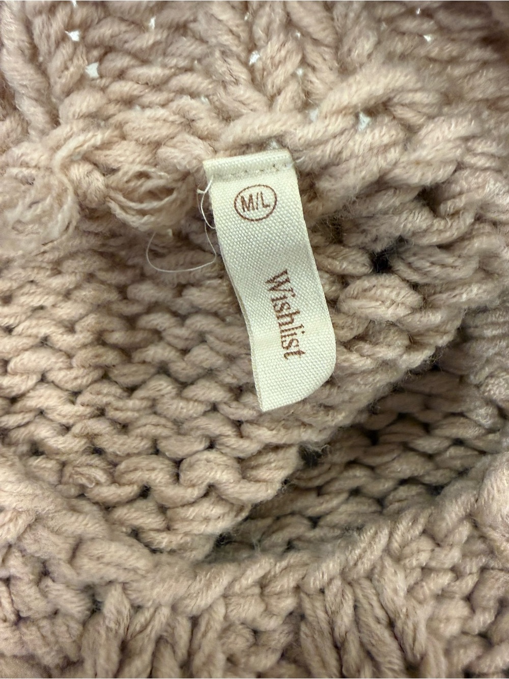 Wishlist Handmade Look Chunky Bobble Knit Sweater M/L Oversized Taupe Cozy Boho - Picture 2 of 7